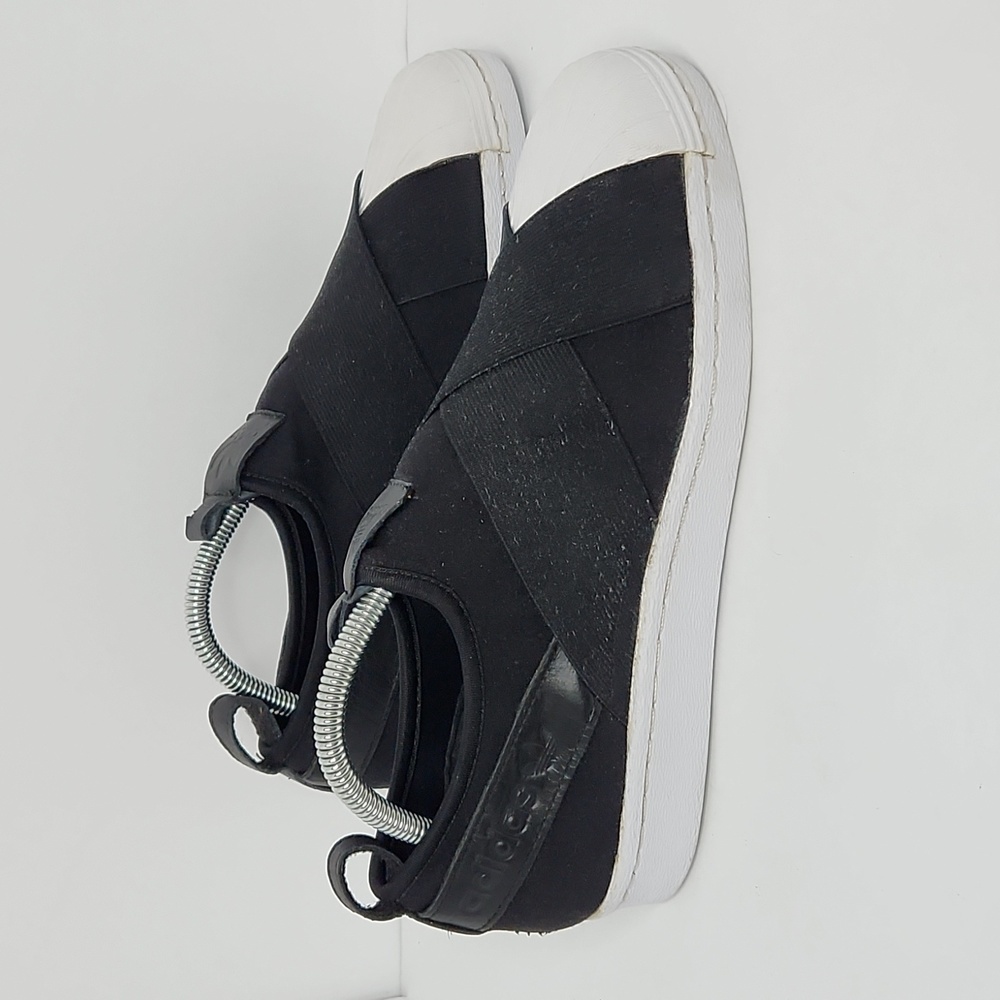 Adidas superstar original slip on strap shoes